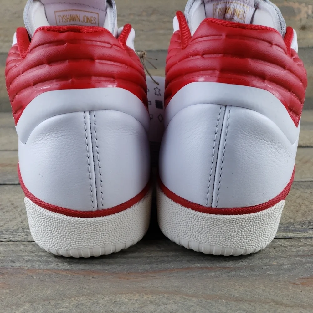 adidas Tyshawn Men's Leather Skate Casual Shoes White Red